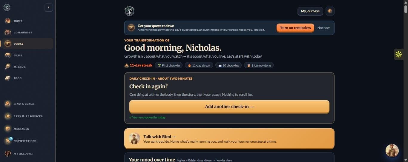 The Daily Check-In screenshot