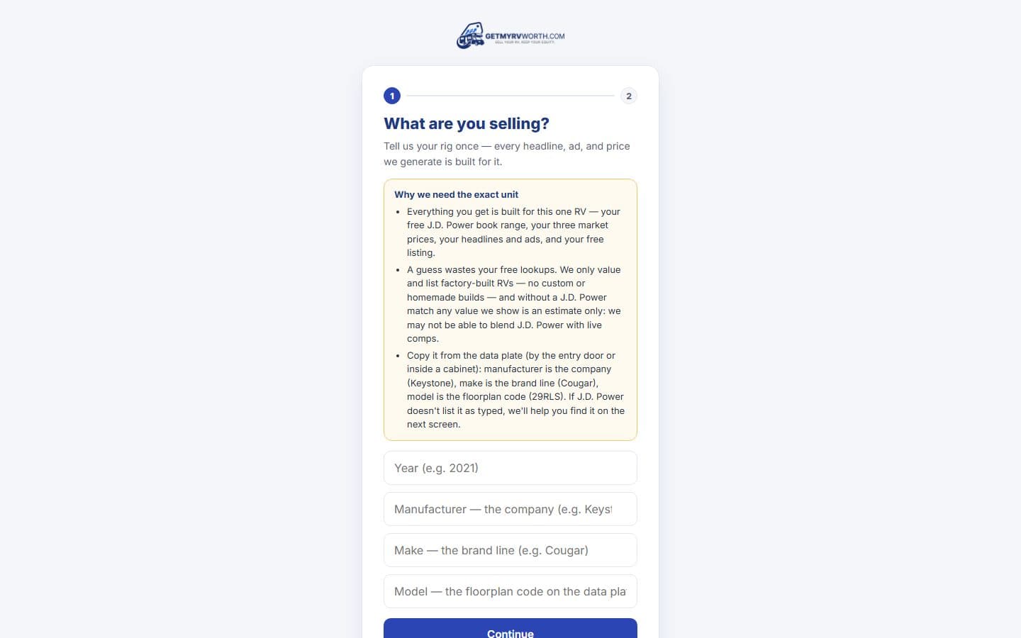 Get My RV Worth detail
